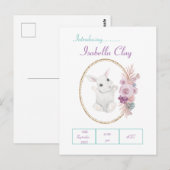 UNE CARTE POSTALE PERSONNALISÉE D'ANNONCE DE NAISS (Devant / Derrière)