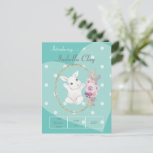 UNE CARTE POSTALE PERSONNALISÉE D'ANNONCE DE NAISS
