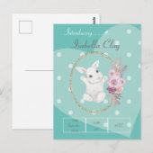 UNE CARTE POSTALE PERSONNALISÉE D'ANNONCE DE NAISS (Devant / Derrière)