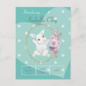 UNE CARTE POSTALE PERSONNALISÉE D'ANNONCE DE NAISS (Devant)