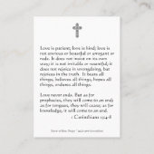 Une carte sainte de mariage de faveur catholique (Dos)