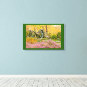 une cascade dans un parc fleuri sur toile enroulée (Insitu (Plancher de Bois))