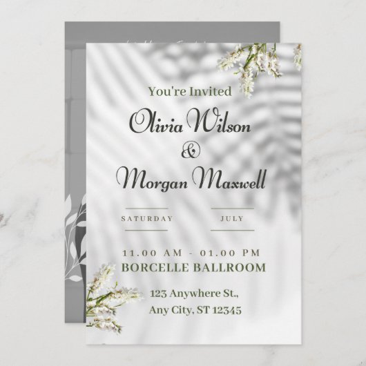 Une célébration de l'amour : Faire-part de mariage (Devant / Derrière)