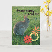 Une certaine carte d'anniversaire de lapin (Fleur jaune)