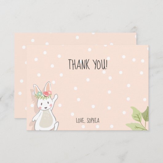 Une certaine fille rose de Pâques de carte de (Devant / Derrière)