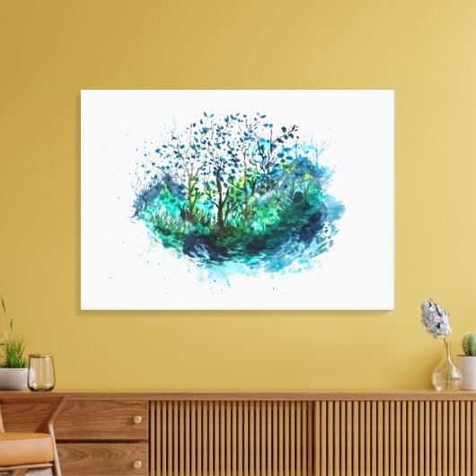 Une certaine teinte Vert Aquarelles toile Imprimer (Insitu(Salon))