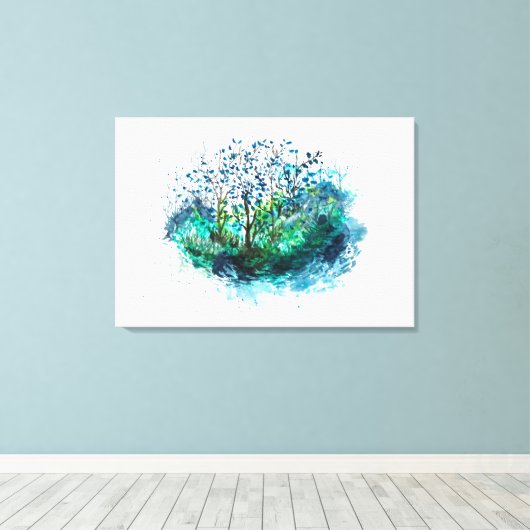 Une certaine teinte Vert Aquarelles toile Imprimer (Insitu (Plancher de Bois))