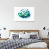 Une certaine teinte Vert Aquarelles toile Imprimer (Insitu(Chambre))