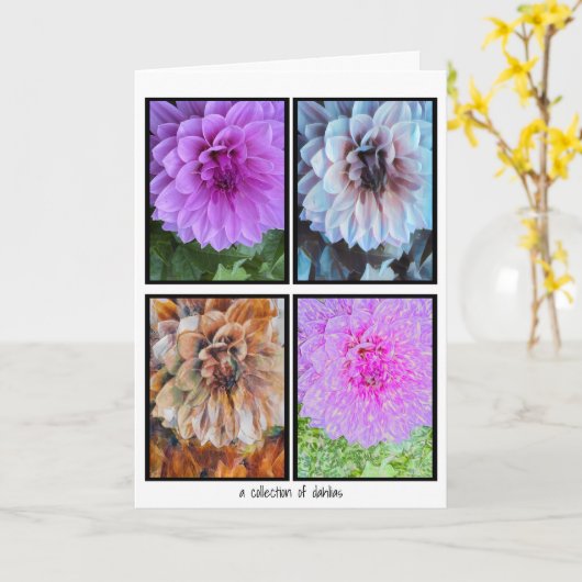 Une collection de cartes Dahlias (Fleur jaune)
