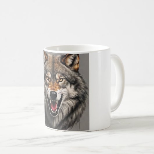 Une conception agressive de Mug loup (Devant droit)