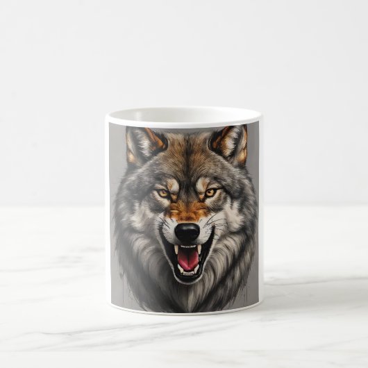 Une conception agressive de Mug loup (Centre)