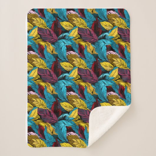 une couverture avec un motif feuille (Devant)