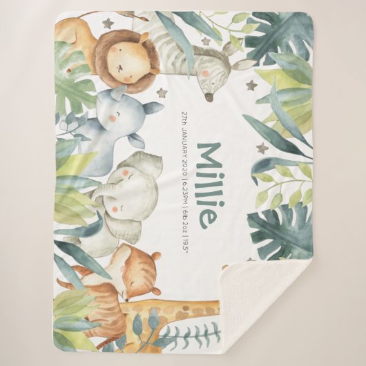 Une couverture d'animaux de Safari avec de mignons (Devant)