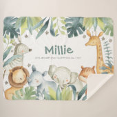 Une couverture d'animaux de Safari avec de mignons (Devant (Horizontal))