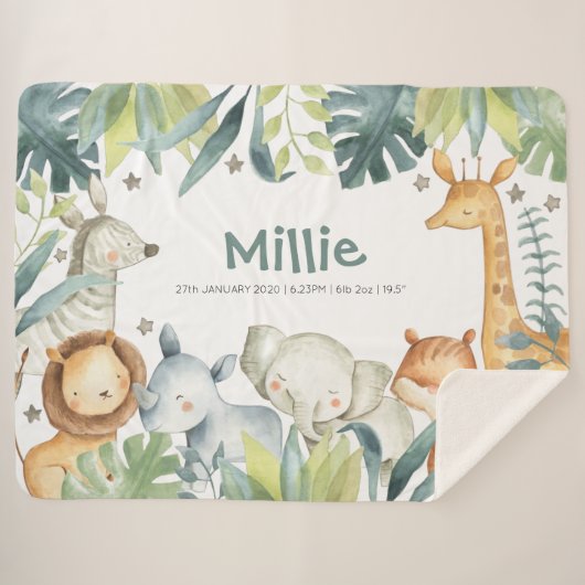 Une couverture d'animaux de Safari avec de mignons (Devant (Horizontal))