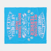 Une couverture en toison "Boston Terrier". (Devant (Horizontal))