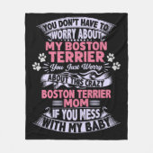 Une couverture en toison "Boston Terrier". (Devant)