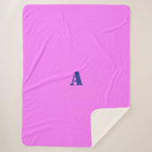 Une couverture rose Monogramme Bleue (Devant)