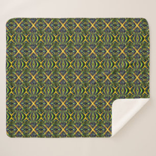 Une couverture Sherpa avec des couleurs jamaïcaine