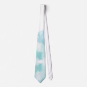 Une cravate blanche présente un bleu pastel doux (Devant)