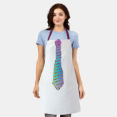 Une Cravate Vert Bleu Pour Votre Tablier Blanc (Porté)