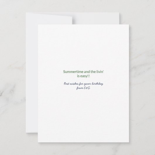 Une dame d'été lit livre en hamac faire-part (Dos)