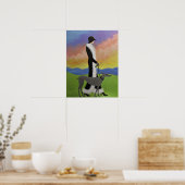 Une dame promenant son chien / Poster (Cuisine)