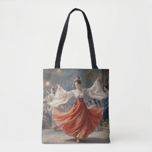 Une danseuse dansant au sac fourre-tout musical