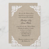 Une dentelle rustique et un Faire-part de mariage (Devant / Derrière)