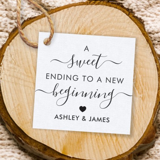 Une douce fin à une nouvelle étiquette de cadeau d