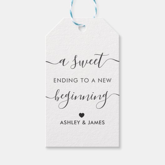 Une douce fin à une nouvelle étiquette de cadeau d (Devant)