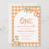 Une douce invitation d'anniversaire garçon gingham (Devant)