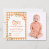 Une douce invitation d'anniversaire garçon gingham (Devant)