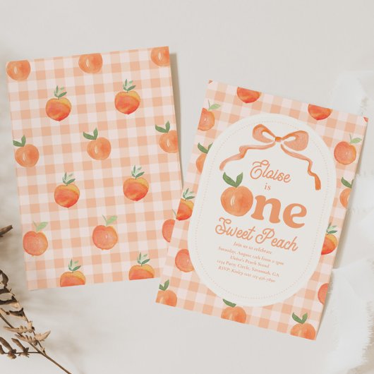 Une douce pêche Invitation d'anniversaire