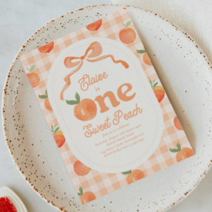 Une douce pêche Invitation d'anniversaire