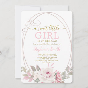 Une douce petite fille Baby shower invitation