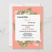 Une douce petite invitation au baby shower de pêch (Devant)