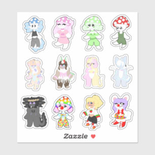Une douzaine de caractères adorables Stickers