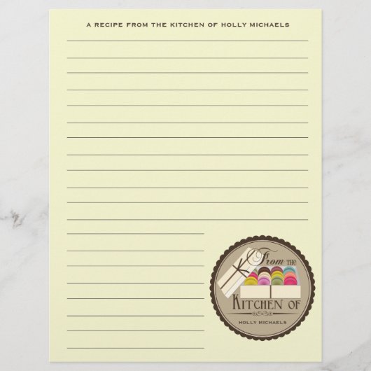 Une douzaine de Macarons Français papier recette (Devant)