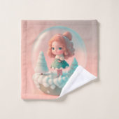 Une drôle de petite poupée sur un nuage (Gant de toilette)