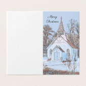 Une église de campagne nichée dans la neige - Bleu (Outside Unfolded)