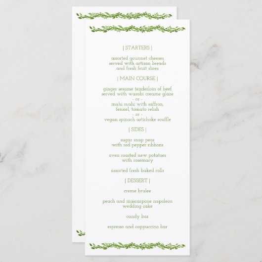 Une élégance Woodsy | Menu Réception Vigne Mariage (Devant / Derrière)