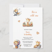 UNE ÉLÉGANTE INVITATION D'ANNIVERSAIRE GIRAFFE (Devant)
