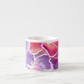 Une élégante Mug d'Espresso rose et mauve florale (Devant)