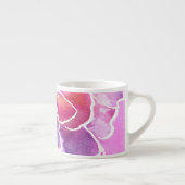 Une élégante Mug d'Espresso rose et mauve florale (Droite)