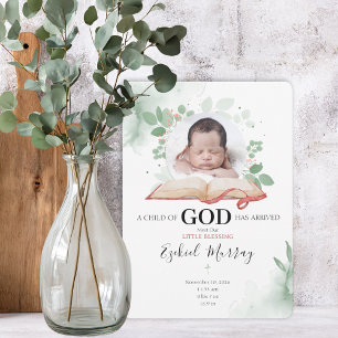 Une Enfant de Dieu Est Arrivée Carte d'Annonce de