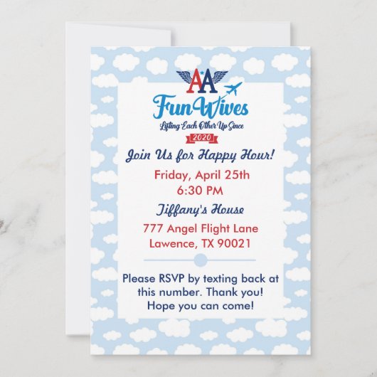 Une Epouse Amusante Invitation évite les nuages (Devant)