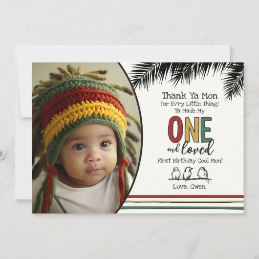 Une et une Carte de remerciements aimée (Devant)