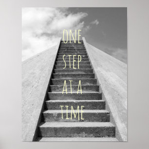 une étape à la fois poster de citation motivante