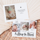 Une étoile est née Noël Faire-part de naissance bl